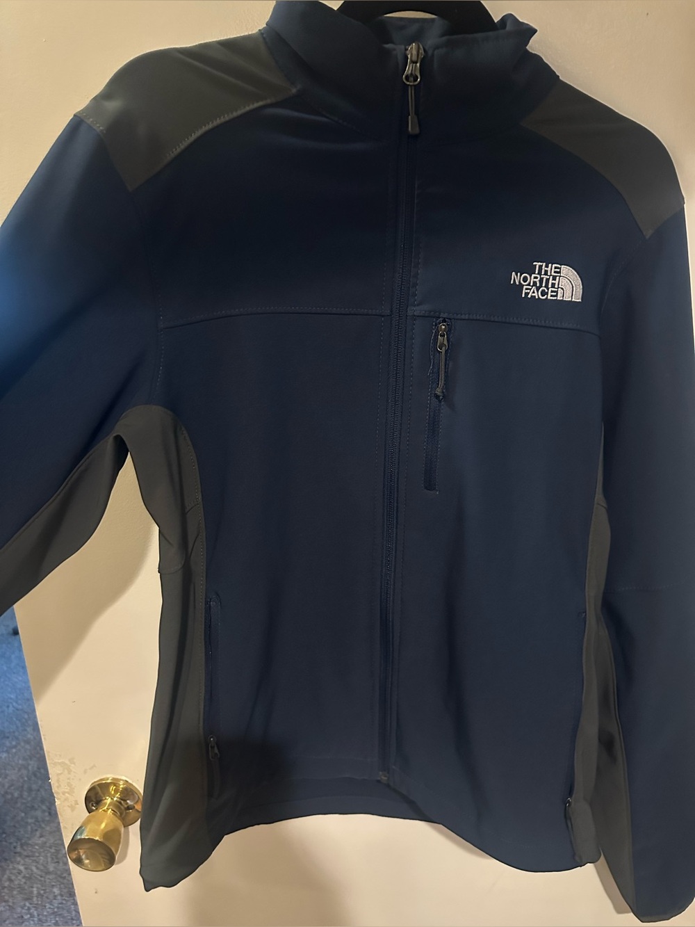 The North Face Apex Soft Shell Jacket Full Zip Navy Gray Men’s S